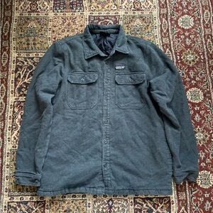 Patagonia Fjord Flannel Insulated Jacket Large Navy Blue